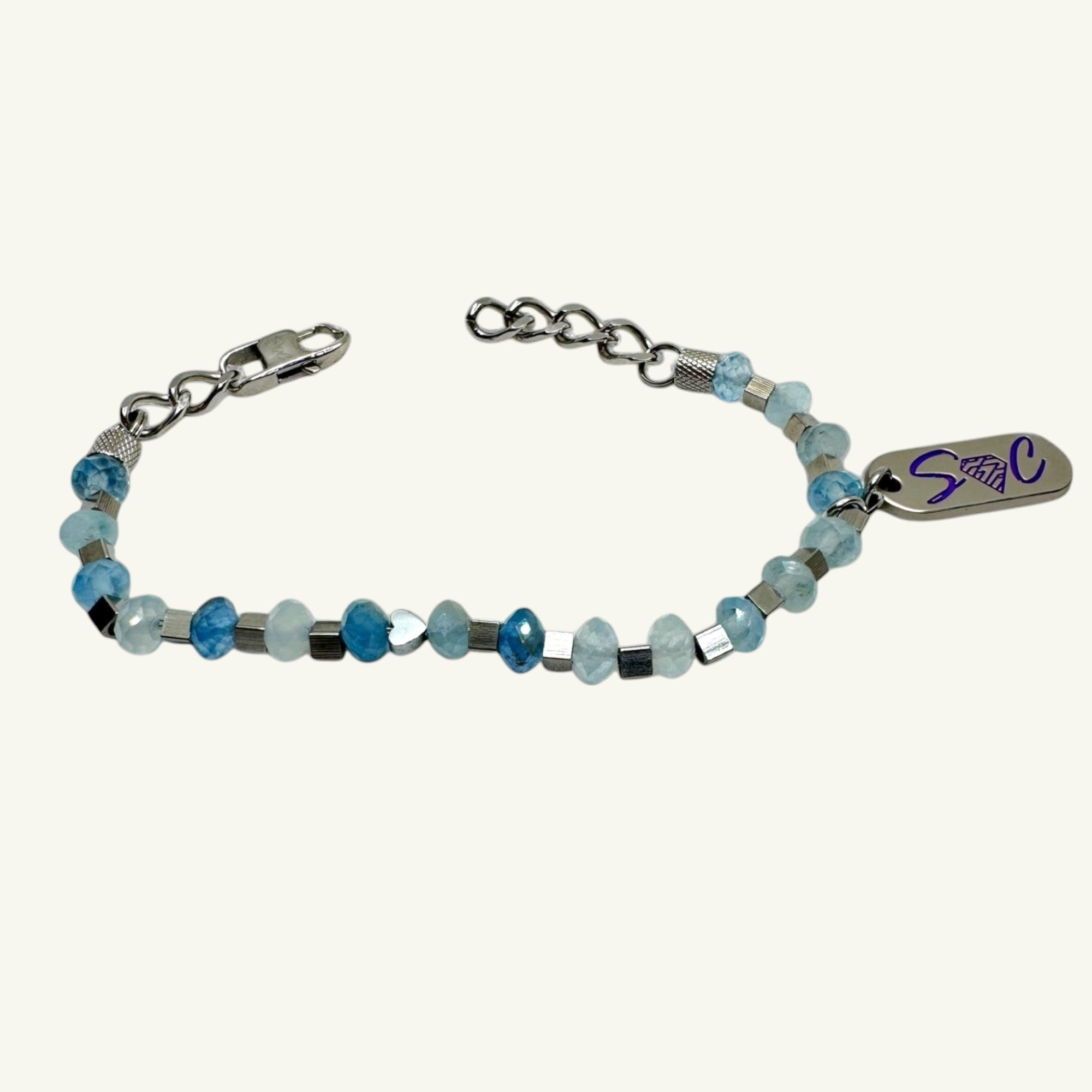 Bracciale acquamarina sfaccettata Sharifa Crystals